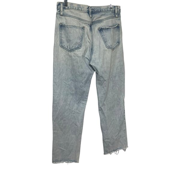 Frame After Jeans Women 26 Le Jane Crop Raw hem Luster Straight Leg wide Boho - Picture 3 of 9